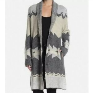 Joseph A. Shawl collar snap front long cardigan size S